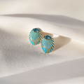 HELIA OVAL EARRINGS (BLUE ZIRCON)