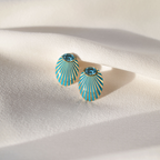 HELIA OVAL EARRINGS (BLUE ZIRCON)