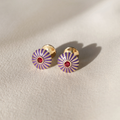 HELIA ROUND CUFFLINKS (RUBY AND PURPLE SAPPHIRE)
