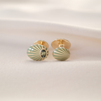HELIA OVAL CUFFLINKS (DEMANTOID GARNET)