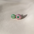HELIA ROUND RING (EMERALD AND PURPLE SAPPHIRE)