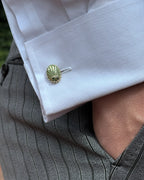 HELIA OVAL CUFFLINKS (DEMANTOID GARNET)