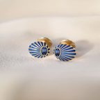 HELIA OVAL CUFFLINKS (SAPPHIRE)