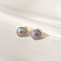 HELIA ROUND CUFFLINKS (ORANGE AND BLUE SAPPHIRE)