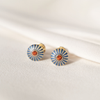 HELIA ROUND CUFFLINKS (ORANGE AND BLUE SAPPHIRE)