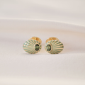 HELIA OVAL CUFFLINKS (DEMANTOID GARNET)